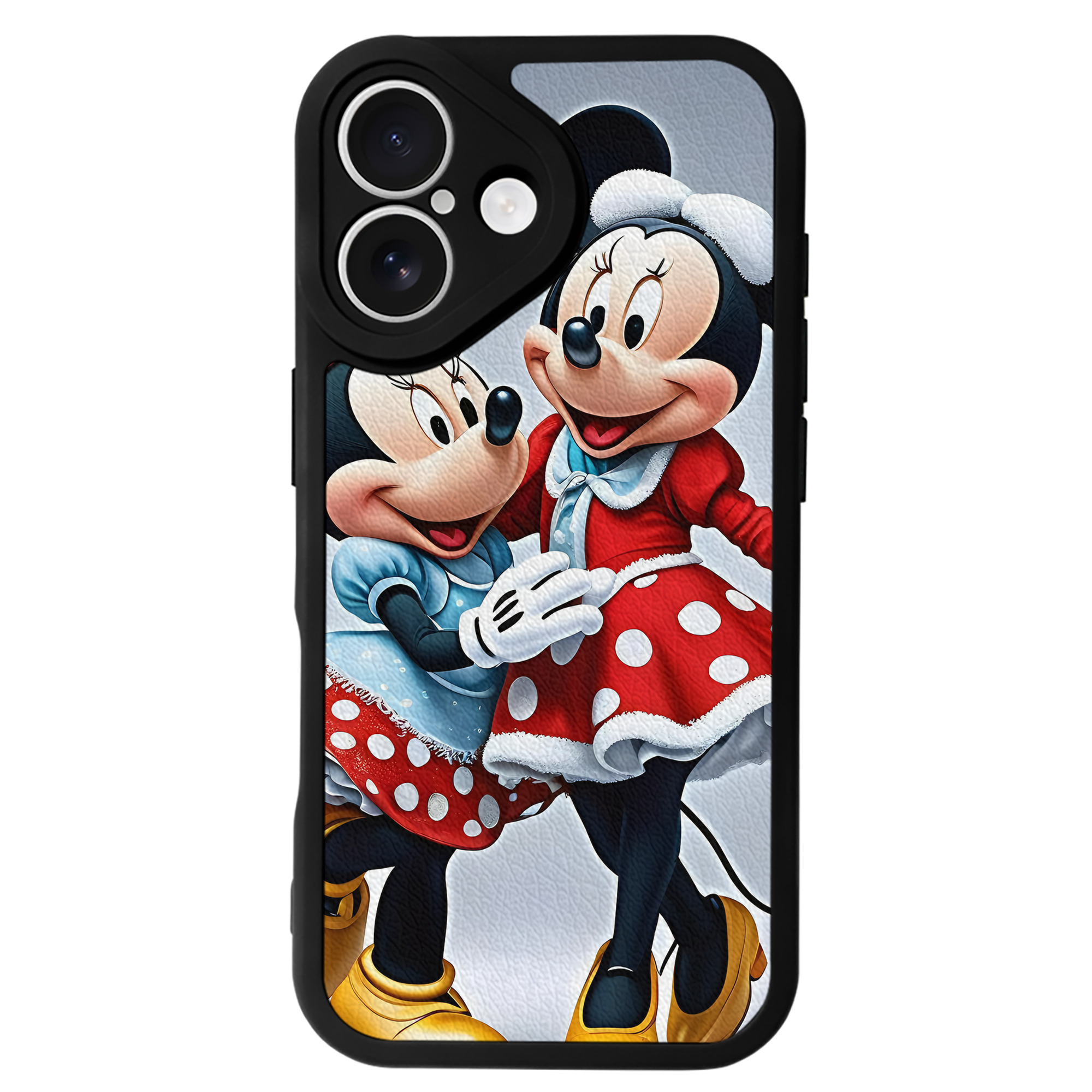 （画像用） ミッキーマウス Mickey Mouse 【iPhone 16シリーズ対応】シリコンスマホケース（レザー調） 材質：シリコン